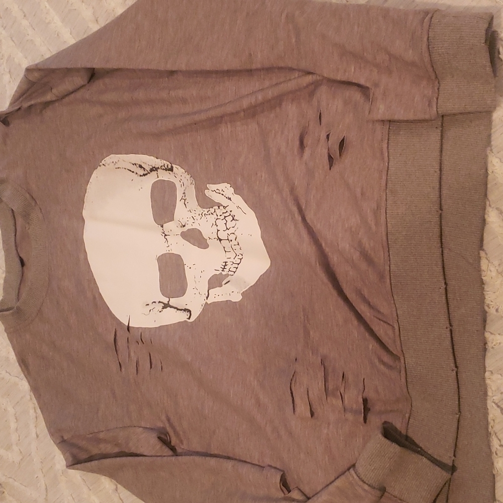 Skull design sweatshirt tunic
